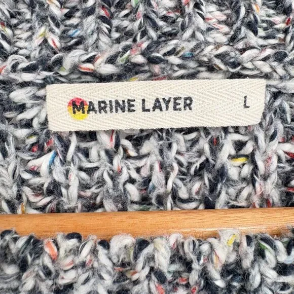 Marine Layer Quinn Oversized Sweater Blue Multi, Large - Picture 9 of 10